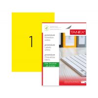 Etichete Color Autoadezive, 1/a4, 210 X 297mm, 25 Coli/top, Tanex - Galben Fluorescent
