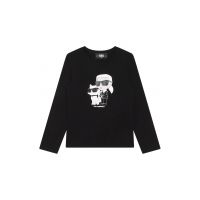 Bluza cu decolteu rotund si imprimeu logo