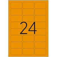 Etichete Color Autoadezive, 24/a4, 70 X 37mm, 25 Coli/top, Tanex - Orange Fluorescent