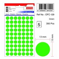 Etichete Autoadezive Color, D13 Mm, 350 Buc/set, Tanex - Verde