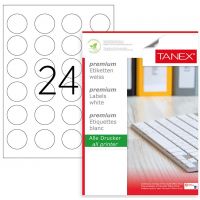 Etichete Polyester Albe, Autoadezive, Rotunde - D40mm, 24/a4, 25 Coli/top, Tanex