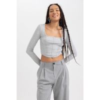 Bluza crop striata