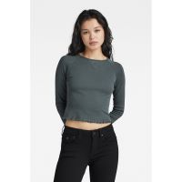 Bluza crop super slim fit din bumbac organic