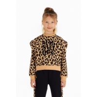 Bluza cu model cu animale si umeri bufanti