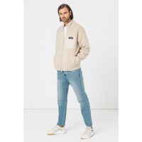 Bluza sport din material teddy cu fermoar