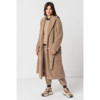 Haina de blana shearling cu buzunare aplicate