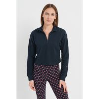 Bluza crop de casa cu fenta cu fermoar