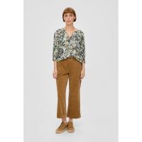 Bluza cu imprimeu grafic si decolteu in V