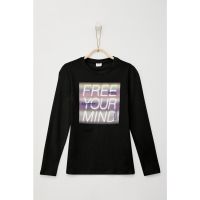 Bluza de bumbac cu imprimeu text
