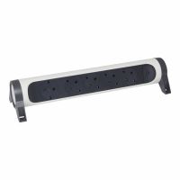 Bloc Multipriza Mobil Premium Rotativ 5x2P+T cu Intrerupator alb-negru