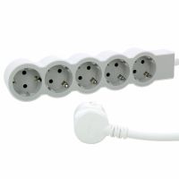 Bloc Multipriza Mobil Standard Revolution 5x2P+T 1,5m alb-gri