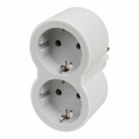 Bloc Priza dubla Frontala Standard 2P+T 16A alb-gri