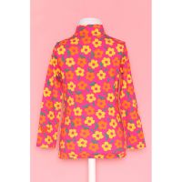 Bluza cu model floral si guler mediu