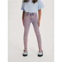 Blugi skinny high waist elastici - violet-orhidee