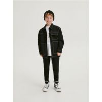 Pantaloni jogger grosi cu fermoare - negru