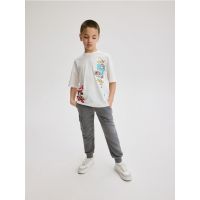 Pantaloni tip Cargo din molton - gri-inchis