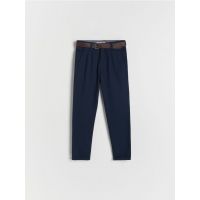 Pantaloni chino cu curea - bleumarin