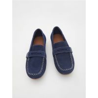 Pantofi derby clasici, din piele - bleumarin