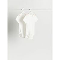 Set 2 body-uri din bumbac - crem