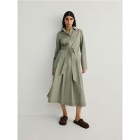 Rochie maxi din bumbac - verde