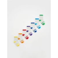 Set de 7 perechi de sosete cu continut ridicat de bumbac - gri deschis