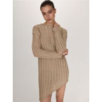 Rochie mini cu efect metalizat - auriu