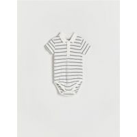 Body polo, din bumbac - alb