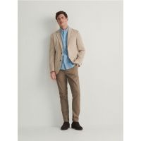 Blazer slim fit in carouri - bej