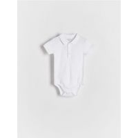 Body polo, din bumbac - alb