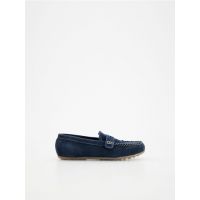 Mocasini din piele - bleumarin