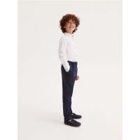Pantaloni clasici slim, in carouri - bleumarin