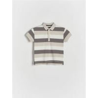 Tricou polo in dungi - alb
