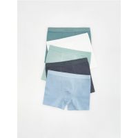 Set de 5 perechi de boxeri din material majoritar bumbac - verde-metalizat