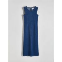 Rochie maxi din denim - bleumarin