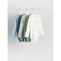 Set 3 body-uri din bumbac - crem