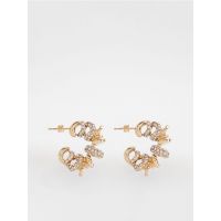 Cercei cu pietre false decorative - auriu