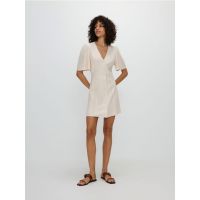 Rochie mini cu adaos de viscoza - bej