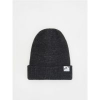 Caciula beanie cu petic - gri-inchis