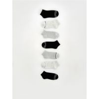 Set de 7 perechi de sosete cu continut ridicat de bumbac - negru
