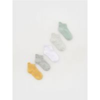 Set de 5 perechi de sosete cu continut ridicat de bumbac - gri deschis