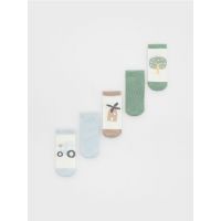 Set de 5 perechi de sosete cu continut ridicat de bumbac - albastru-pal