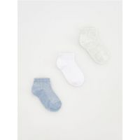 Set de 3 perechi de sosete - albastru-pal
