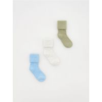 Set de 3 perechi de sosete - albastru-pal