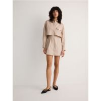 Rochie mini legata in talie - bej