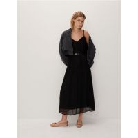 Rochie plisata in partea de jos - negru