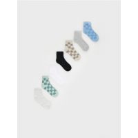 Set de 7 perechi de sosete cu continut ridicat de bumbac - albastru-verzui