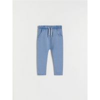Pantaloni de trening cu efect prespalat - albastru