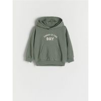 Bluza sport oversized cu aplicatie - verde-metalizat
