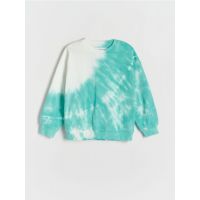 Hanorac oversized, din bumbac - turcoaz