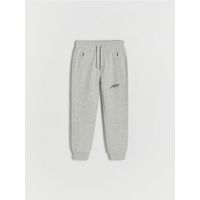 Pantaloni jogger cu detalii tip fermoar - gri deschis